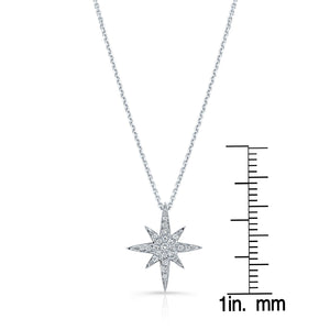 Natural Diamond Round Brilliant Pendant in 14K White Gold – front view | RockHer