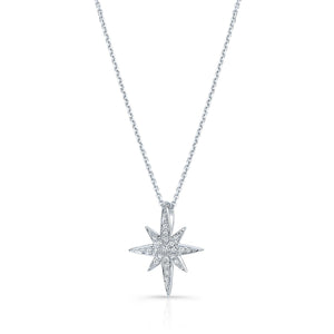 Natural Diamond Round Brilliant Pendant in 14K White Gold – side profile | RockHer