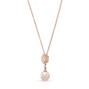 Morganite Pear Shape Pendant in 14K Rose Gold – side profile | RockHer