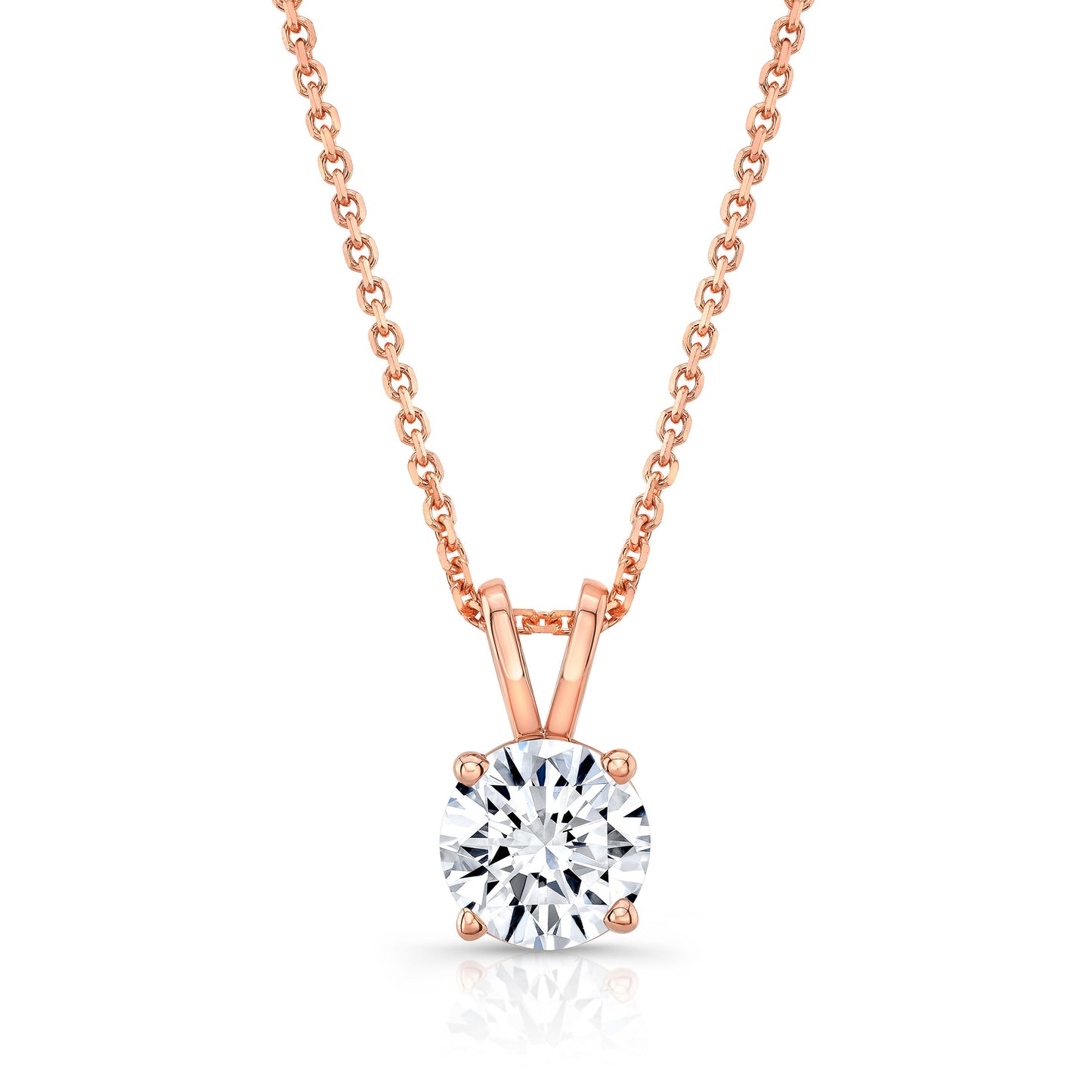 Round (full Cut) Diamond Solitaire Pendant In A Platinum 4-prong Basket Setting, 0.55ct. T.w. (hi, Si1-si2)