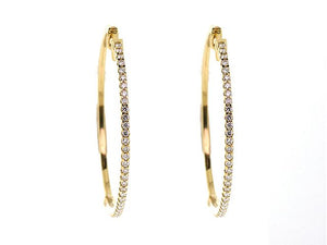 Diamond Hoop Earrings in 18K Yellow Gold – side profile | RockHer