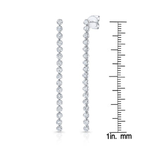 Diamond Linear Drop Earrings in 14K White Gold, in 14K Rose Gold – scale reference | RockHer