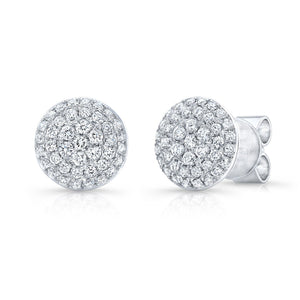 Natural Diamond Round Brilliant Stud Earrings in 14K White Gold – front view | RockHer