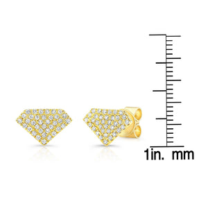 Natural Diamond Round Brilliant Stud Earrings in 14K Rose Gold, 3 ct. t.w. – scale reference | RockHer