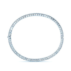 Diamond Bangle Bracelet in 18K White Gold – side profile | RockHer