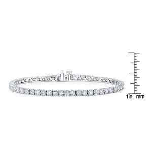Diamond 4-prong Tennis Bracelet in 18K White Gold – scale reference | RockHer