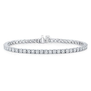 Diamond 4-prong Tennis Bracelet in Platinum in 14K White Gold | RockHer