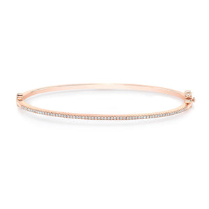 Pave Bangle in 14K Rose Gold – front view | RockHer