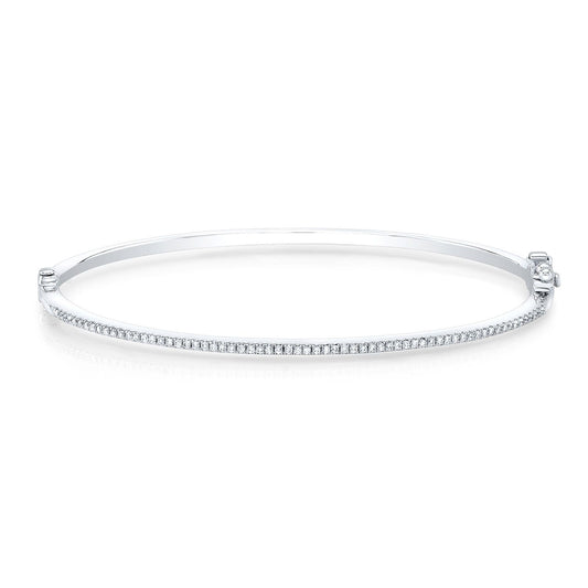 Pave Bangle In 14k White Gold