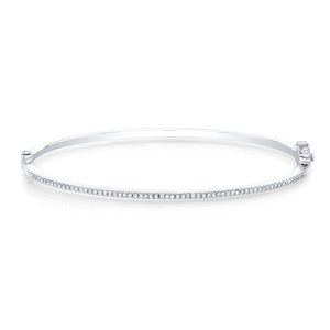 Pave Bangle in 14K White Gold, front view | RockHer