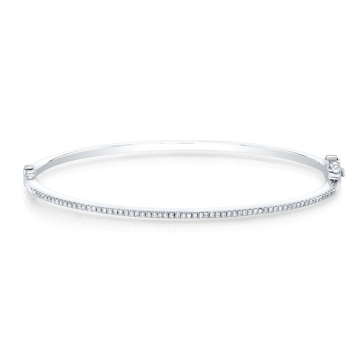 Pave Bangle in 14K White Gold – front view | RockHer