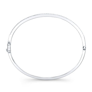 Pave Bangle in 14K White Gold, side profile | RockHer