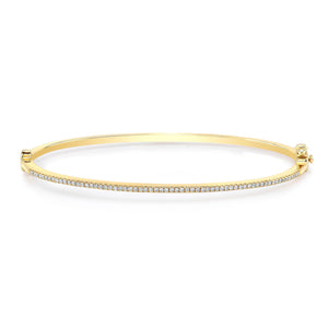 Pave Bangle in 14K Yellow Gold, front view | RockHer