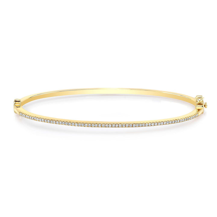 Pave Bangle in 14K Yellow Gold – front view | RockHer