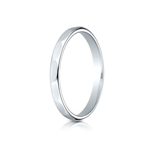 2mm High Polish Carved Wedding Band, in 14K White Gold | RockHer