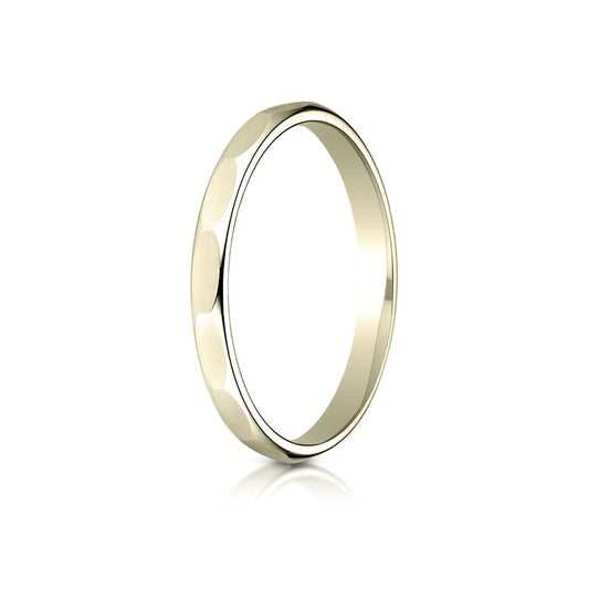 14k Yellow Gold 2mm High Polished Faceted Design Band