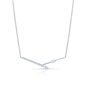 Diamond Melded Bars Necklace in 14K White Gold (1/3 Ct.tw.) – front view | RockHer