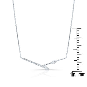 Diamond Melded Bars Necklace in 14K White Gold (1/3 Ct.tw.) – scale reference | RockHer