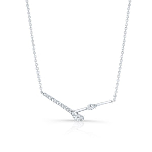 Diamond Melded Bars Necklace in 14K White Gold (1/3 Ct.tw.) – side profile | RockHer
