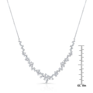 Diamond Prong-set Constellation Necklace in 14K White Gold, 16-18inch Adj Chain – front view | RockHer