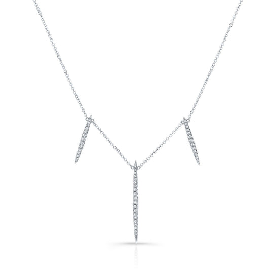 Diamond Pave Icicles Necklace In 14k White Gold (16-18 In Adj Chn)
