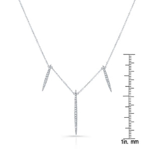 Diamond Pave Icicles Necklace in 14K White Gold – front view | RockHer