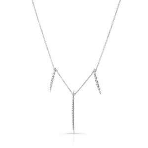 Diamond Pave Icicles Necklace in 14K White Gold – side profile | RockHer