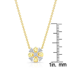 Diamond 4-cross Necklace With High-polish Accent in 14K Yellow Gold, 16-18 Inch – front view | RockHer