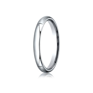 3mm High Dome Comfort-Fit Wedding Band, in 14K White Gold | RockHer