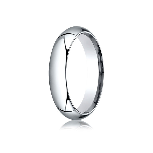 18k White Gold 5mm High Dome Comfort-fit Ring