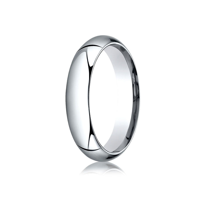 5mm High Dome Comfort-Fit Wedding Band, in 18K White Gold | RockHer
