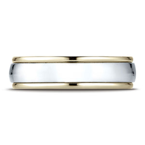 6mm High Polish Carved Wedding Band, in 14K White Gold | RockHer