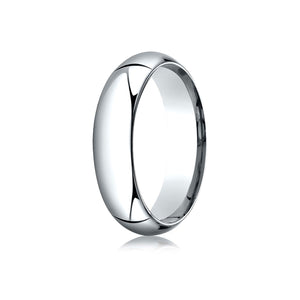 6mm High Dome Comfort-Fit Wedding Band, in 18K White Gold | RockHer