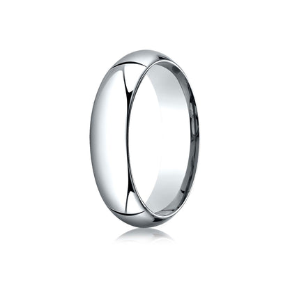 14k White Gold 6mm High Dome Comfort-fit Ring