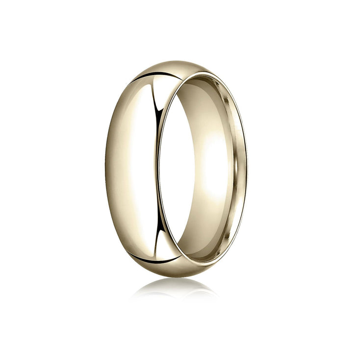 7mm High Dome Comfort-Fit Wedding Band, in 18K Yellow Gold | RockHer