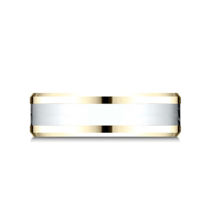 6mm Drop Bevel Satin Finish Carved Wedding Band, in 14K White Gold | RockHer
