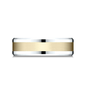 6mm Satin Finish Carved Wedding Band, in 14K White Gold | RockHer