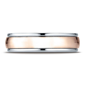 6mm High Polish Carved Wedding Band, in 14K White Gold | RockHer