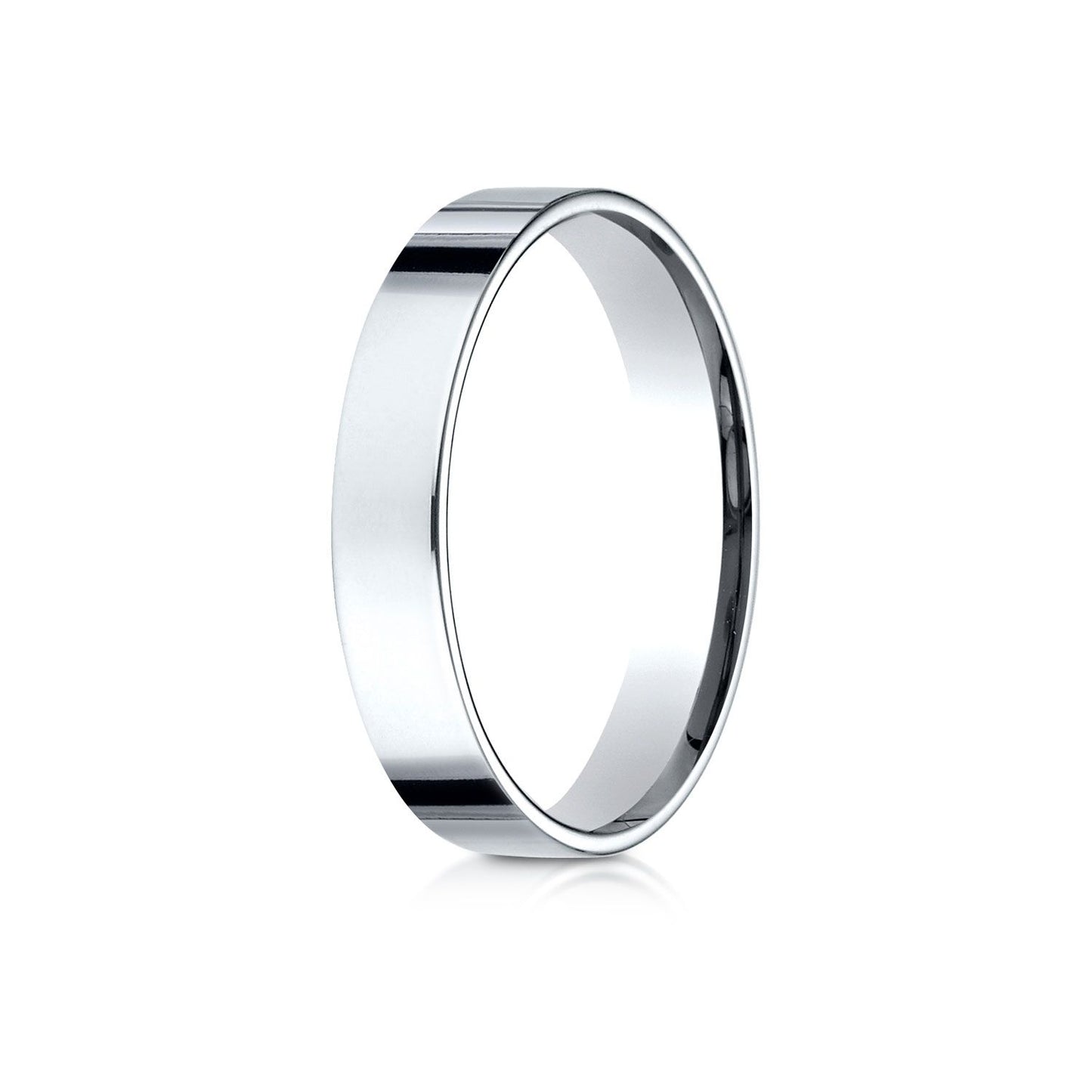 18k White Gold 4mm Flat Comfort-fit Ring