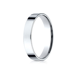 4mm Flat Comfort-Fit Wedding Band, in 14K White Gold | RockHer