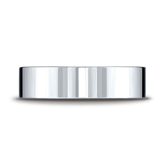 Platinum 6mm Flat Comfort-fit Ring