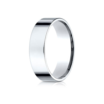 14k White Gold 6mm Flat Comfort-fit Ring