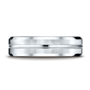 6mm Satin Finish Carved Wedding Band, in Platinum | RockHer