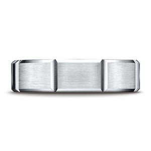 6mm Satin Finish Grooves Carved Wedding Band, in Platinum | RockHer