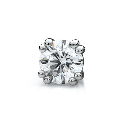 14k White Gold Double Prong Round Diamond Single Stud Earring 0.37ctw (4.7mm Ea), F-g Color, Vs Clarity