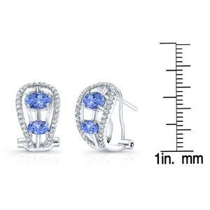 Tanzanite Round Brilliant Stud Earrings in 14K White Gold – scale reference | RockHer