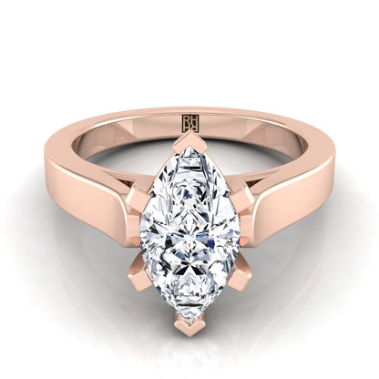 14K Rose Gold Marquise   Cathedral Style Solitaire Engagement Ring