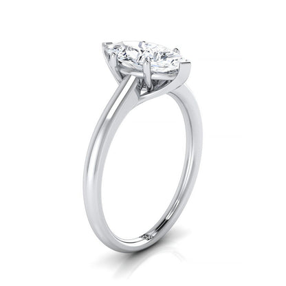 Platinum Marquise  Contemporary Comfort Fit Solitaire Engagement Ring