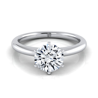 Platinum Round Brilliant  Timeless Comfort Fit Engagement Ring