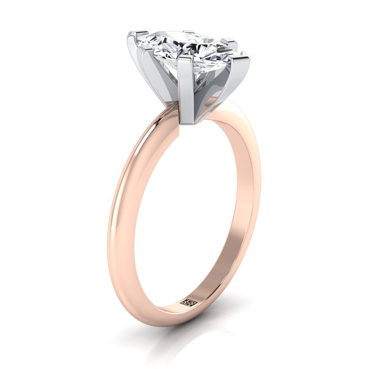 14K Rose Gold Marquise   Classic Low Base Solitaire Engagement Ring